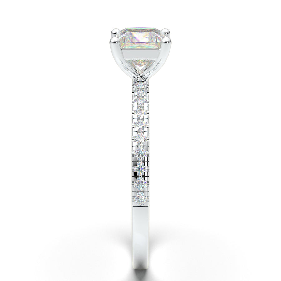 Princess Cut Diamond Ring, 14K White Gold Ring, Engagement Ring, Promise Ring, 1ct Diamond Ring, Anniversary Gift, Gift For Her, Moissanite