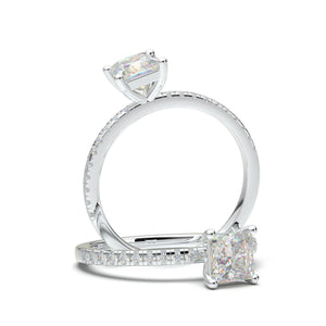 Princess Cut Diamond Ring, 14K Rose Gold Ring, Engagement Ring, Promise Ring, 1ct Diamond Ring, Anniversary Gift, Gift For Her, Moissanite