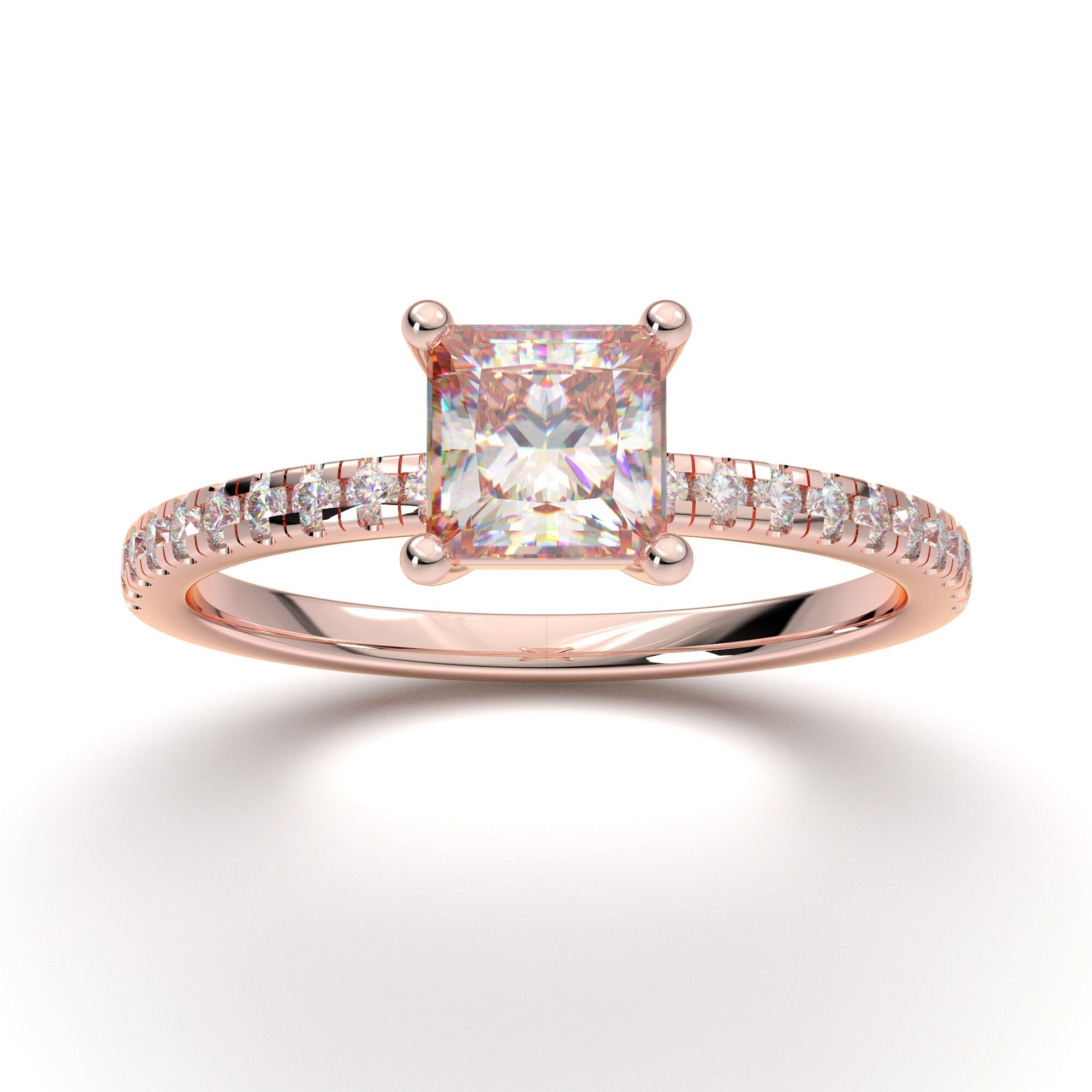 Princess Rose Gold Engagement Ring – Lakha Jewellery London – Lakha  Jewellers