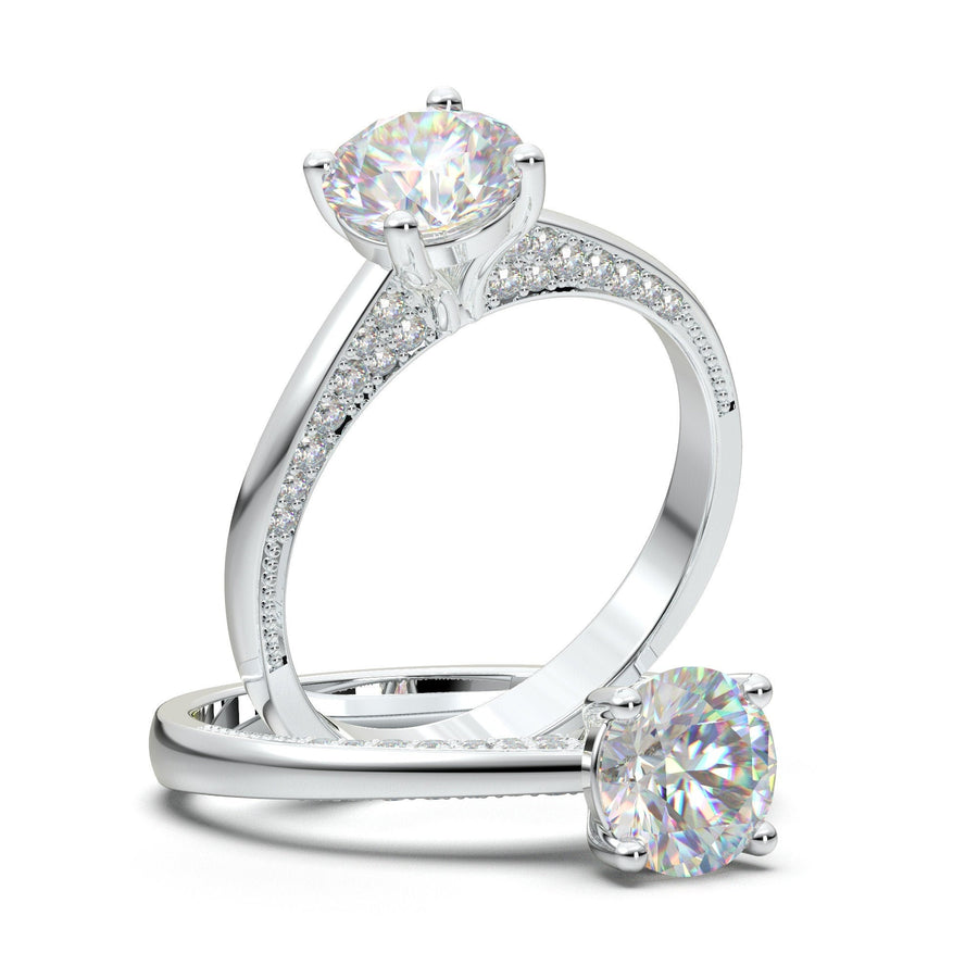 Cluster Engagement Ring, 14K Yellow Gold Ring, Moissanite Ring For Women, Minimalist Ring For Her, Diamond Wedding Ring, Promise Bridal Ring