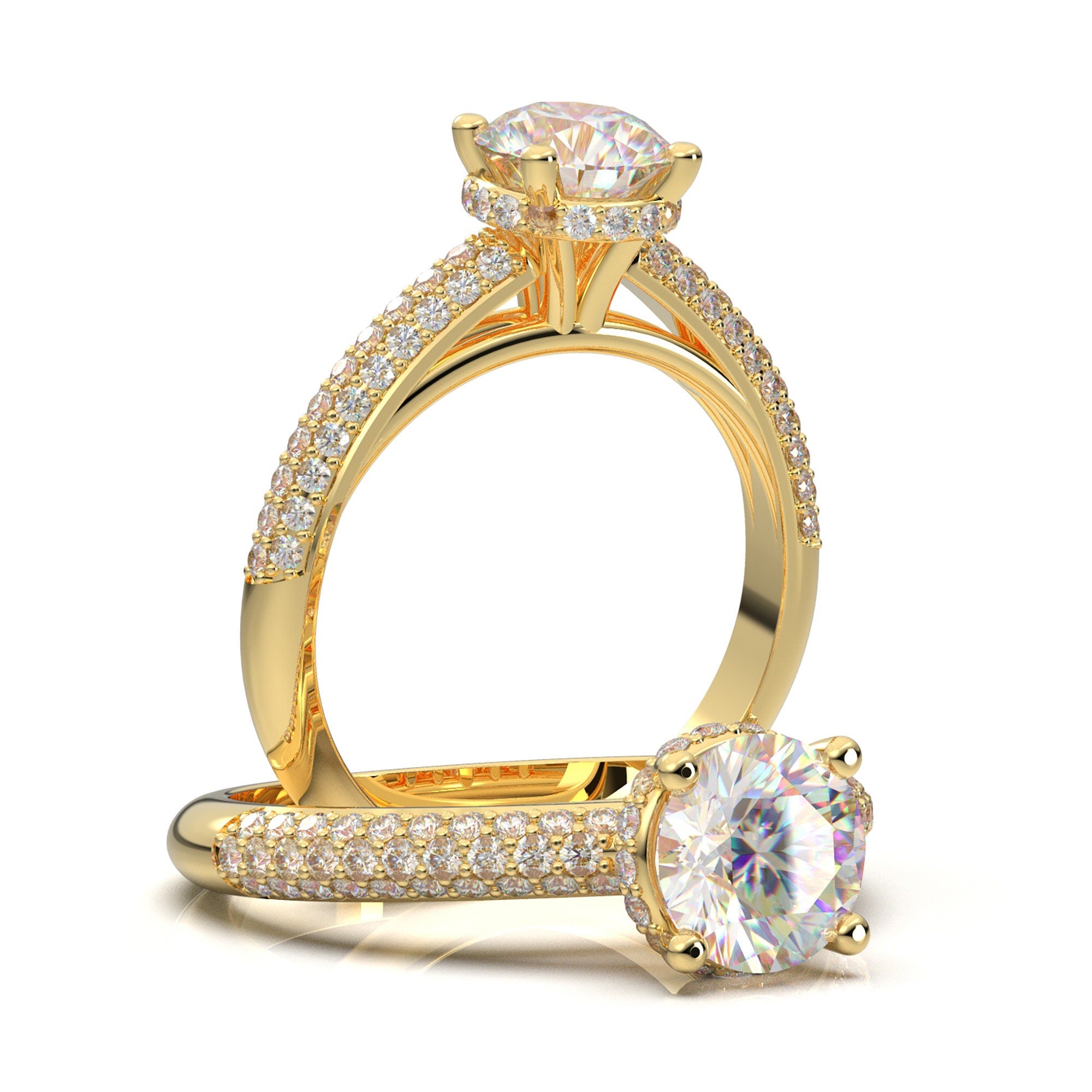 Hidden Photo Rings Hidden halo wedding ring 60 photos - Vianawedding.com