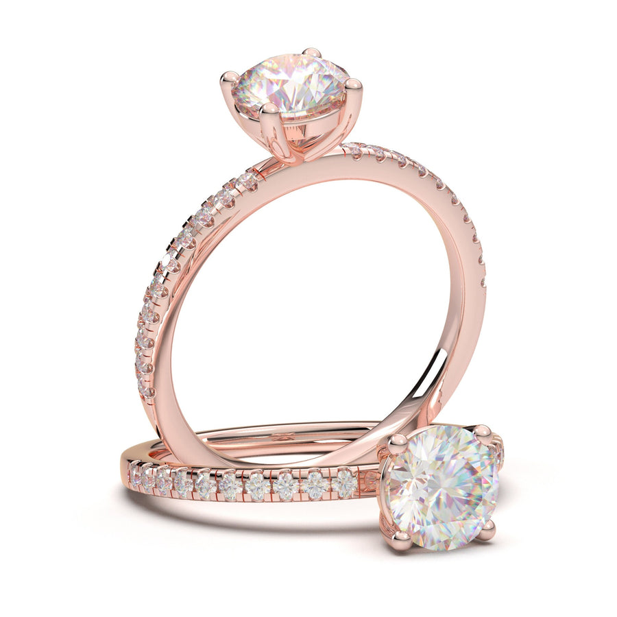 Classic 1 Carat Engagement Ring, Round Diamond Ring, Wedding Ring, High Quality Engagement Ring, White Gold Promise Ring, Moissanite Ring
