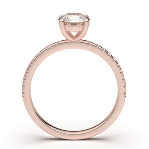 Classic 1 Carat Engagement Ring, Round Diamond Ring, Wedding Ring, High Quality Engagement Ring, 14K Rose Gold Promise Ring, Moissanite Ring