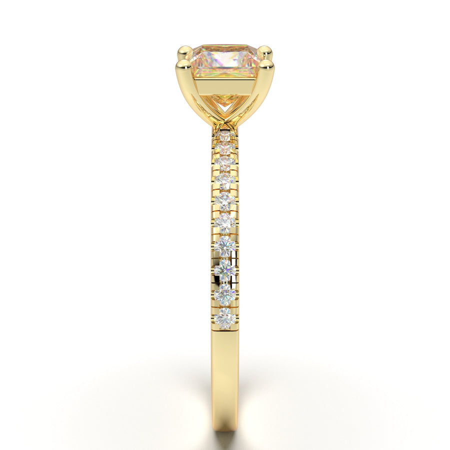 Princess Cut Diamond Ring, 14K Solid Gold Ring, Engagement Ring, Promise Ring, 1ct Diamond Ring, Anniversary Gift, Gift For Her, Moissanite