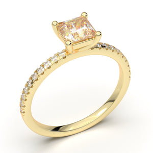 Princess Cut Diamond Ring, 14K Solid Gold Ring, Engagement Ring, Promise Ring, 1ct Diamond Ring, Anniversary Gift, Gift For Her, Moissanite