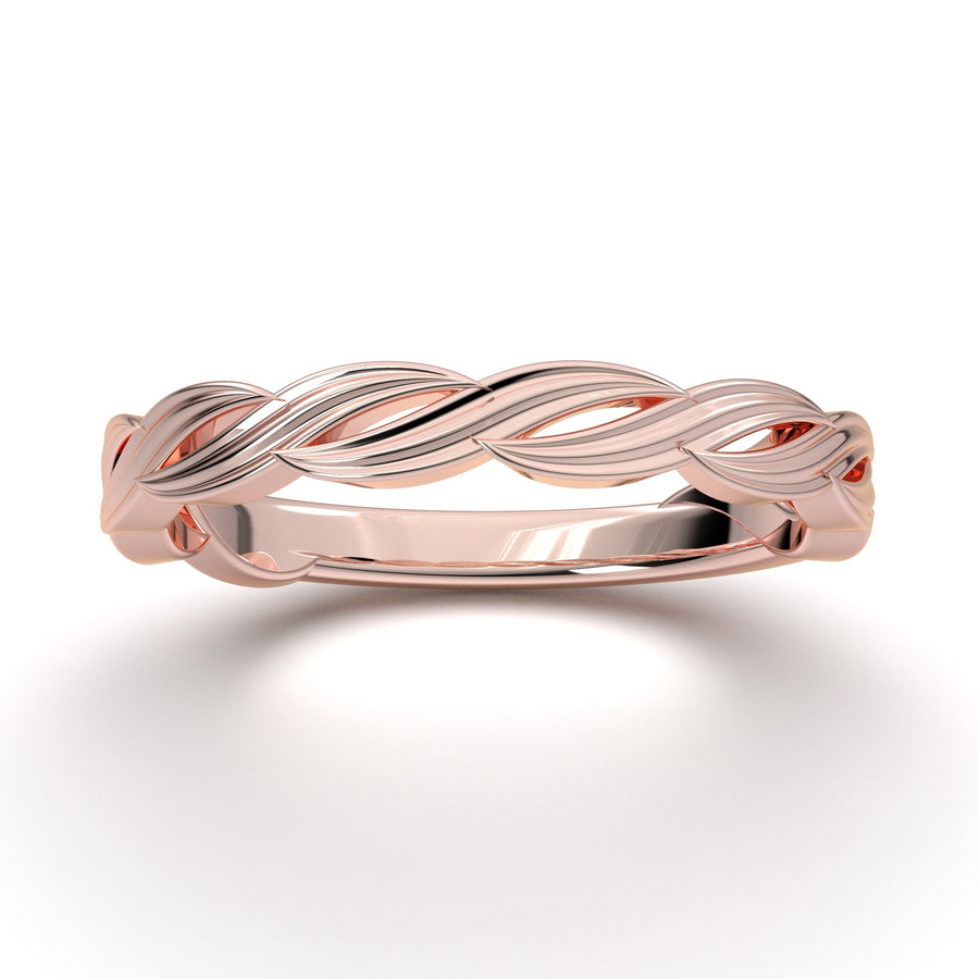 Infinity Wedding Band, Rose Gold Eternity Band, Twisted Delicate Unique Ring, Bridal Dainty Stacking Promise Ring, Anniversary Gift For Her