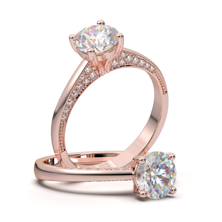 Cluster Engagement Ring, 14K White Gold Ring, Moissanite Ring For Women, Minimalist Ring For Her, Diamond Wedding Ring, Promise Bridal Ring