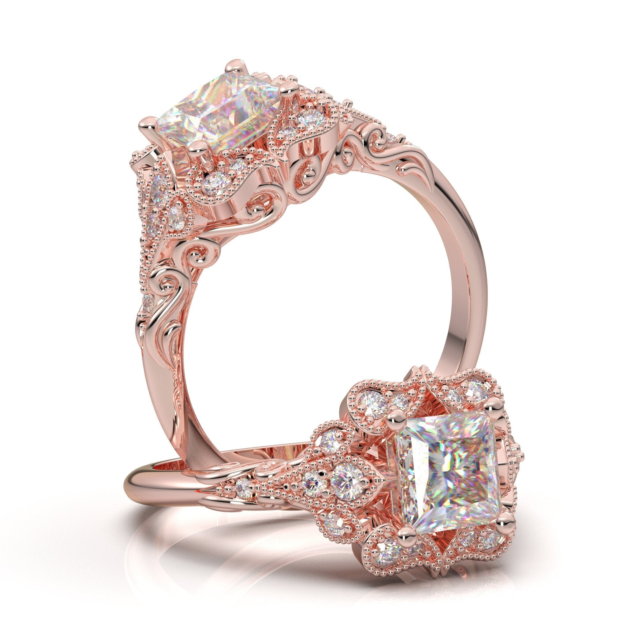 Designer Rose Gold Rings Rose Gold Antique Engagement Ring